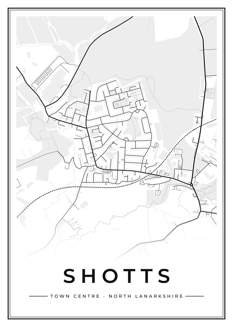 Shotts Town Centre Street Map Poster