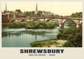 English Bridge, Shrewsbury, 1890s heritage photograph