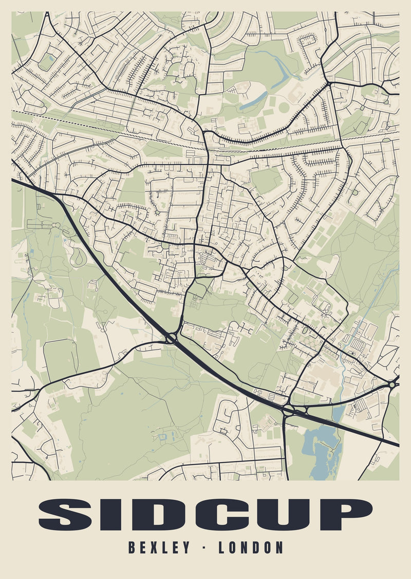 Sidcup Heritage Street Map Poster