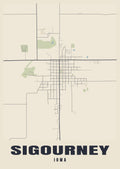 Street map poster of Sigourney, Iowa