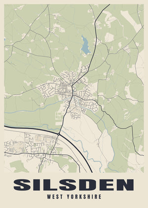 Silsden Street Map Poster
