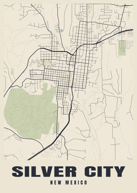 Silver City Street Map Poster