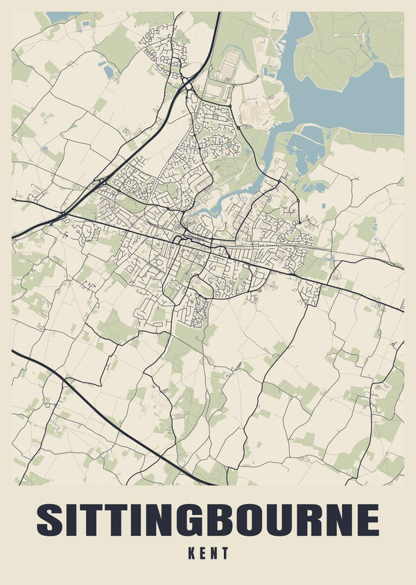 Sittingbourne Street Map Poster