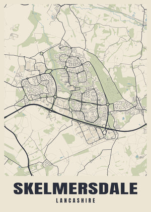 Skelmersdale Street Map Poster