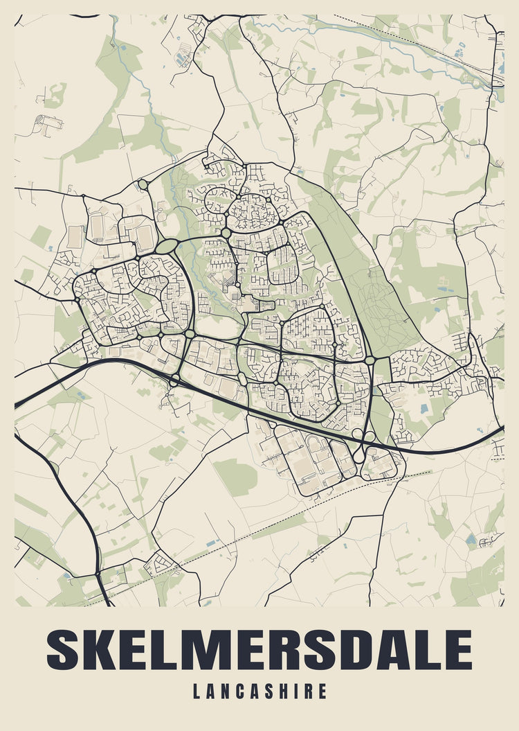 Skelmersdale Street Map Poster