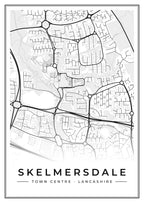 Street map poster of Skelmersdale town centre, Lancashire