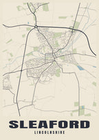 Street map poster of Sleaford, Lincolnshire