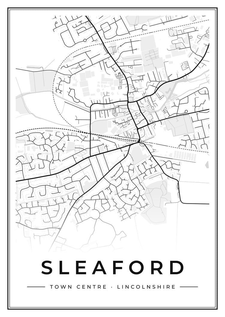 Sleaford Town Centre Street Map Poster