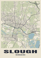 Street map poster of Slough, Berkshire