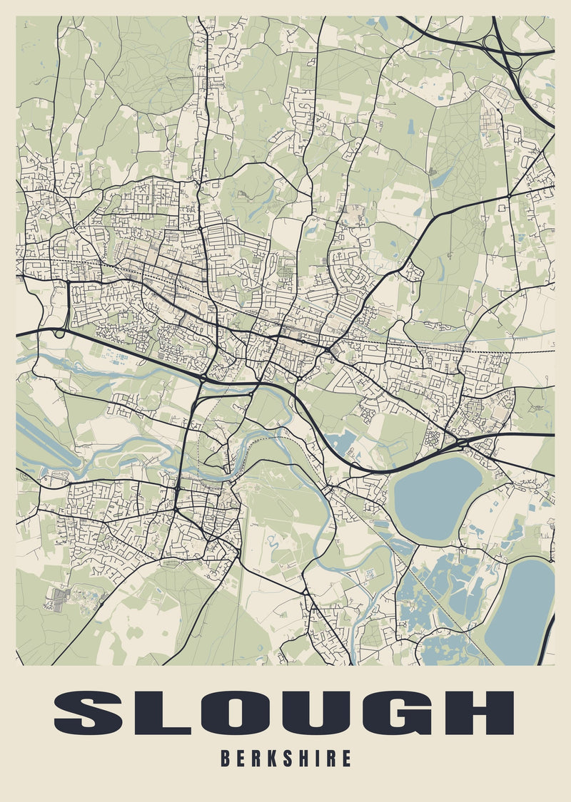 Slough Street Map Poster