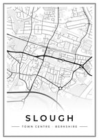 Street map poster of Slough town centre, Berkshire