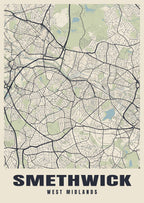 Street map poster of Smethwick, West Midlands
