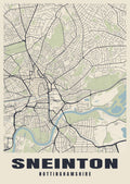 Street map poster of Sneinton, Nottinghamshire