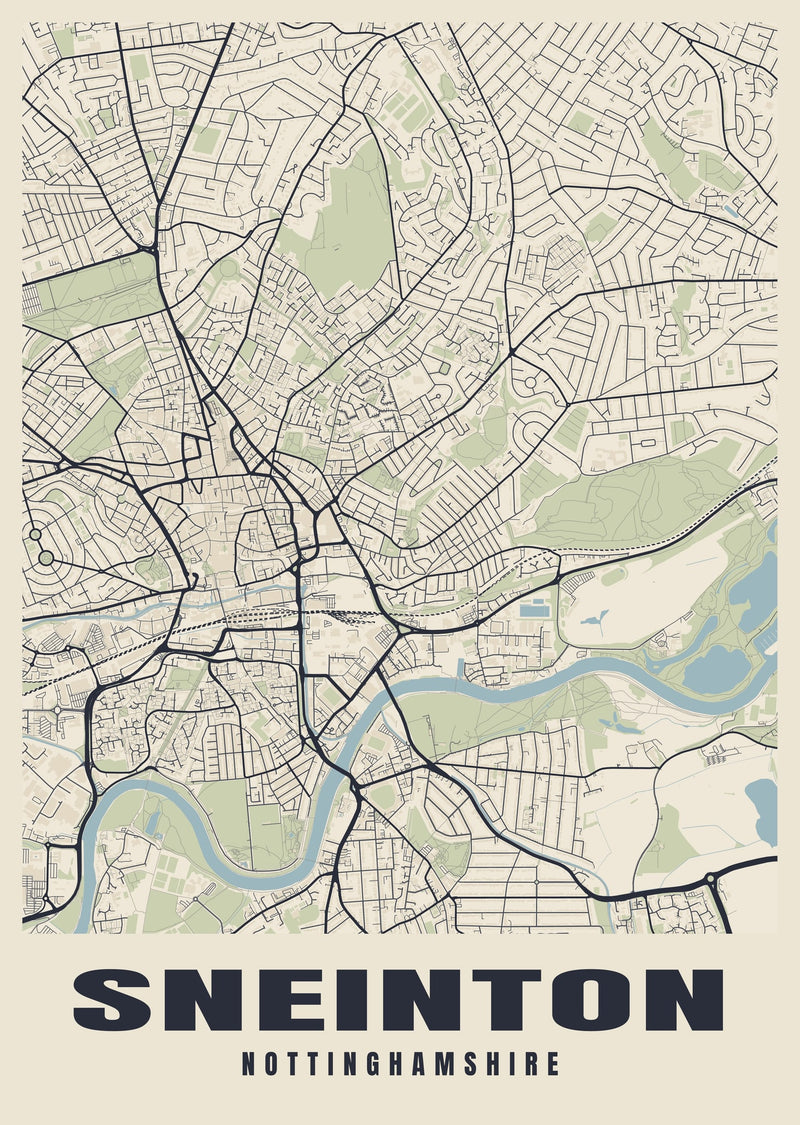 Sneinton Street Map Poster