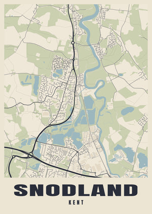Snodland Street Map Poster