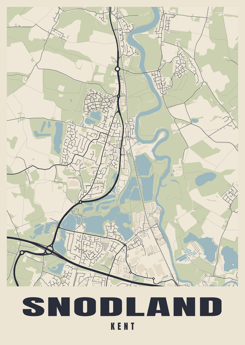 Snodland Street Map Poster