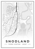 Street map poster of Snodland town centre, Kent