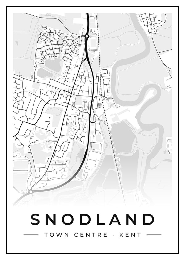 Snodland Town Centre Street Map Poster