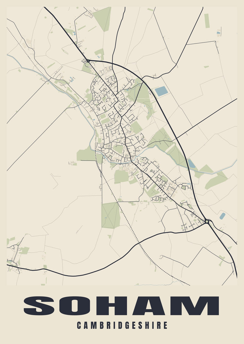 Soham Street Map Poster