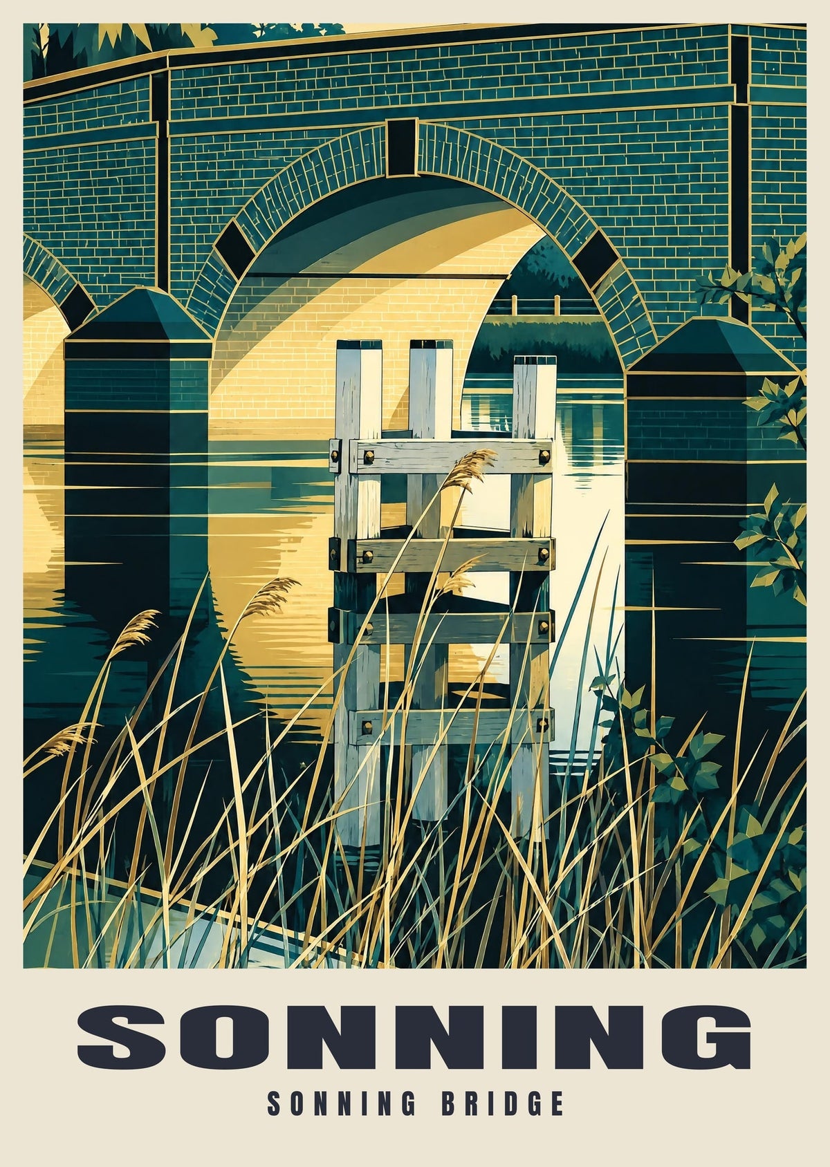 Sonning poster, Sonning Bridge