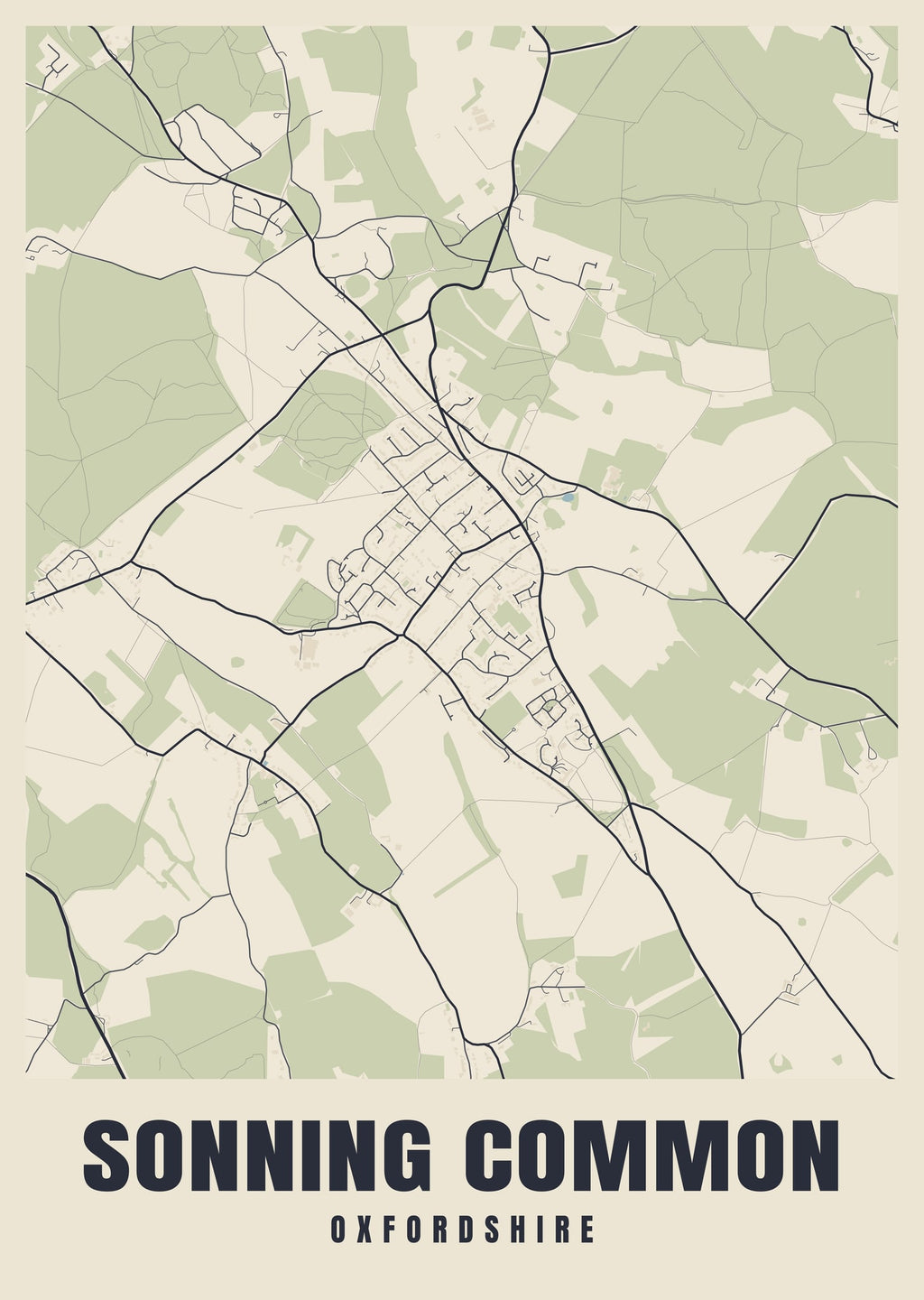 Street map poster of Sonning Common, Oxfordshire