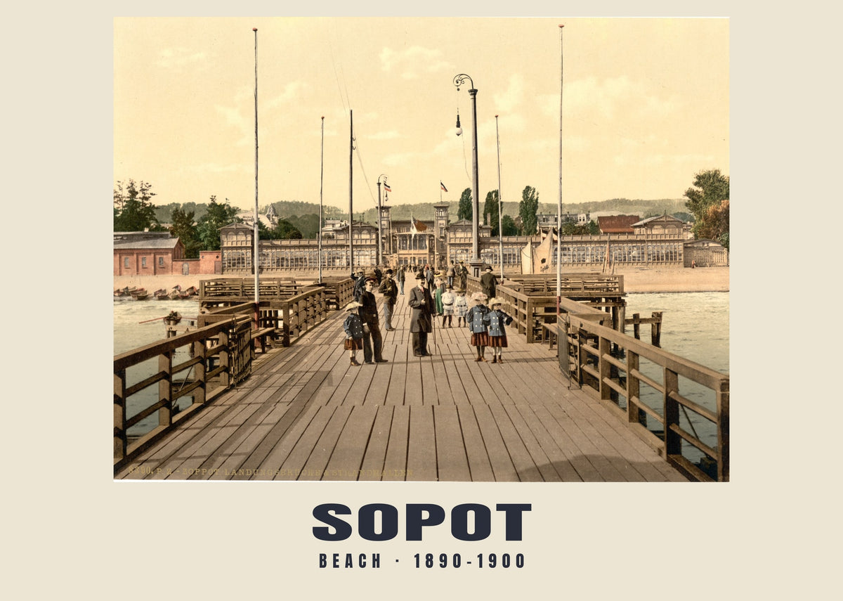 Beach, Sopot, 1890–1900 heritage photograph