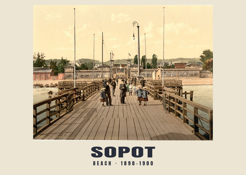 Beach, Sopot — 1890–1900 · Vintage photochrom print