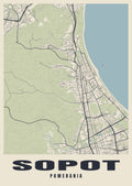 Street map poster of Sopot, Pomerania