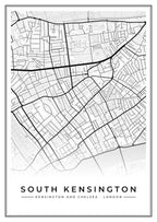 Street map poster of South Kensington, Kensington and Chelsea, London