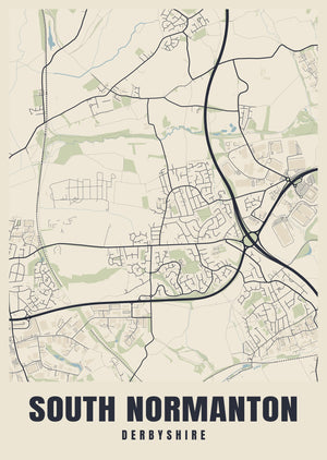South Normanton Street Map Poster