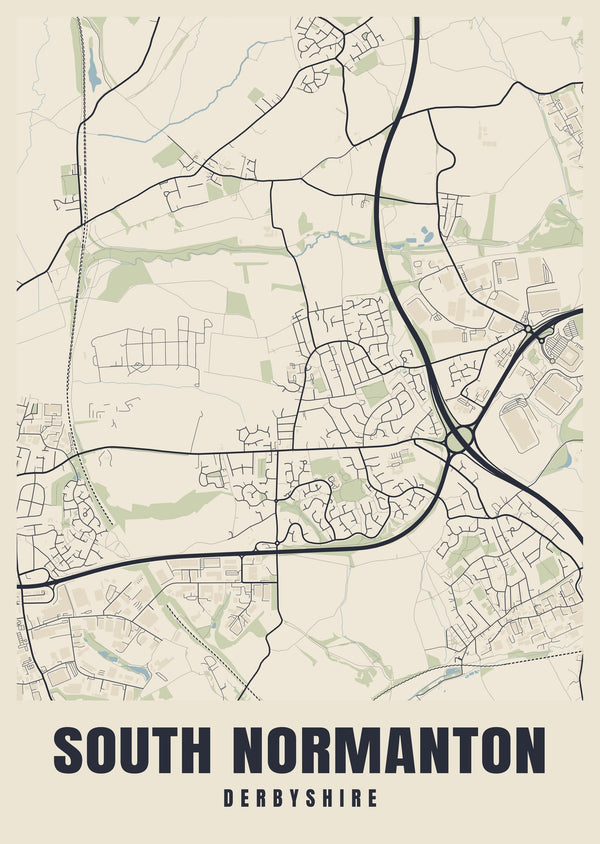 South Normanton Street Map Poster