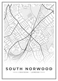 Street map poster of South Norwood, Croydon, London