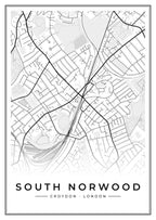 Street map poster of South Norwood, Croydon, London