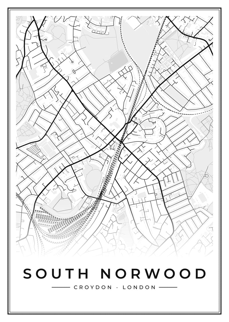 South Norwood Street Map Poster
