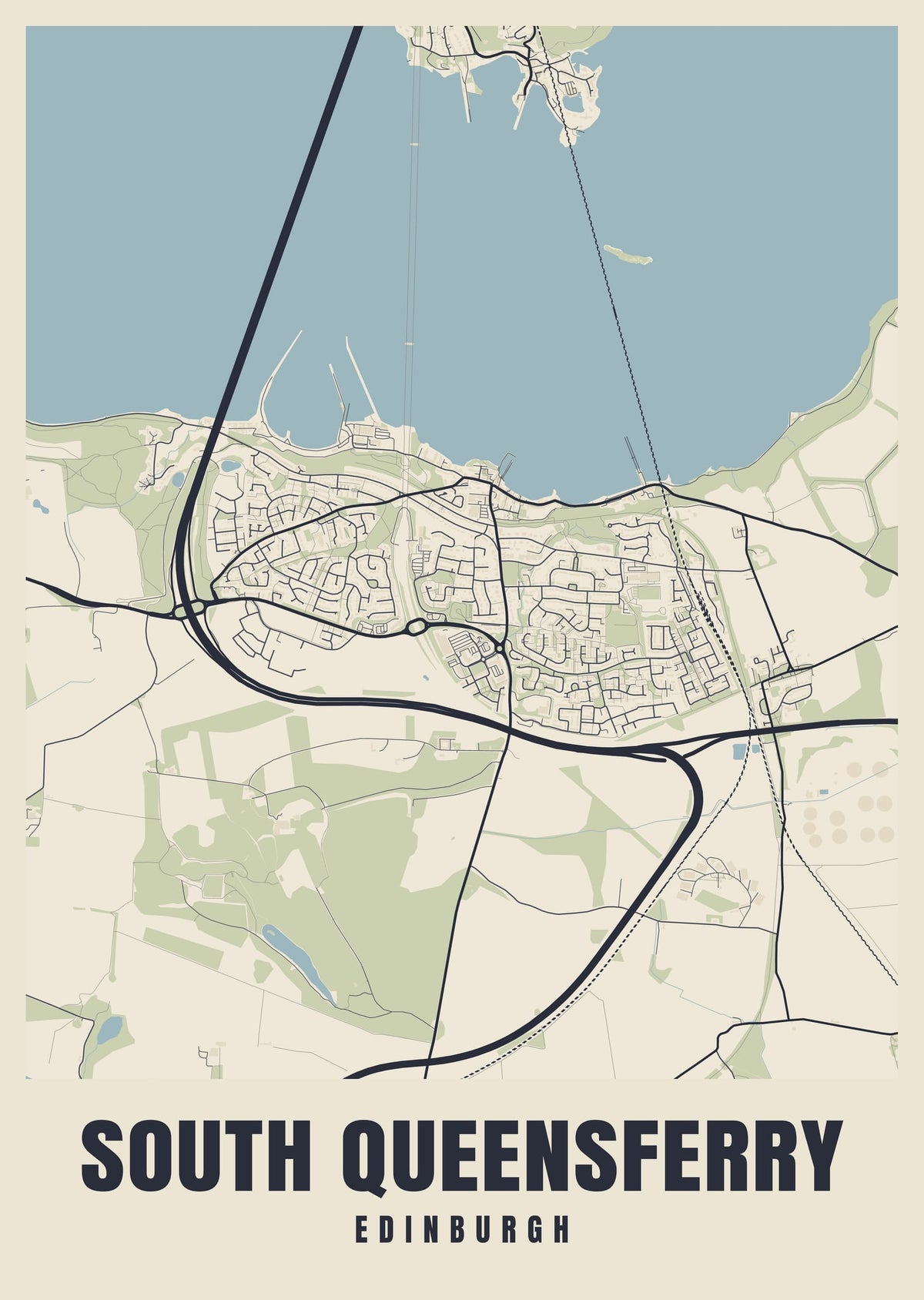 Street map poster of South Queensferry, Edinburgh