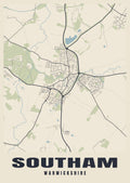 Street map poster of Southam, Warwickshire