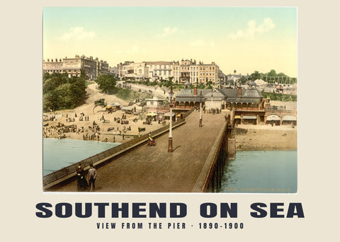 View from the pier, Southend On Sea — 1890–1900 · Vintage photochrom print