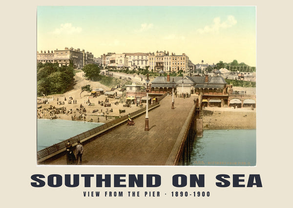 View from the pier, Southend On Sea — 1890–1900 · Vintage photochrom print