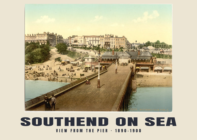 View from the pier, Southend On Sea — 1890–1900 · Vintage photochrom print