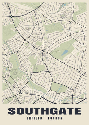 Southgate Heritage Street Map Poster