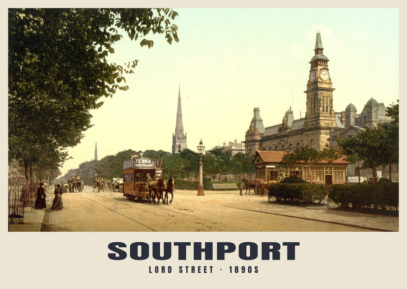 Lord Street, Southport, c. 1890–1900 Heritage Print