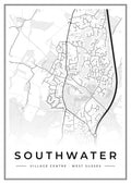 Street map poster of Southwater village centre, West Sussex