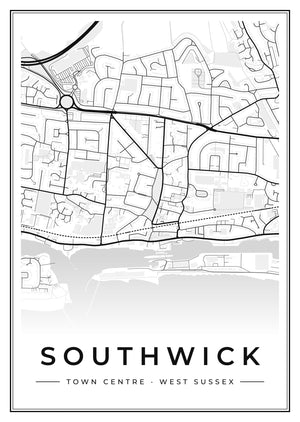 Southwick Town Centre Street Map Poster
