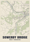 Street map poster of Sowerby Bridge, West Yorkshire