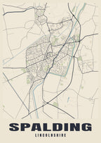 Street map poster of Spalding, Lincolnshire
