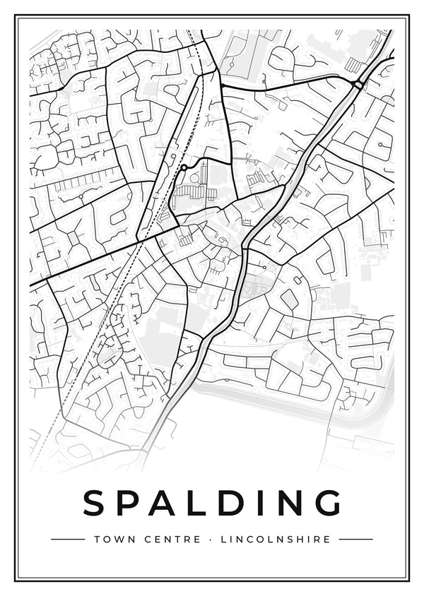 Spalding Town Centre Street Map Poster