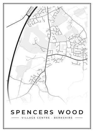 Spencers Wood Village Centre Street Map Poster