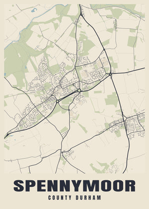 Spennymoor Street Map Poster