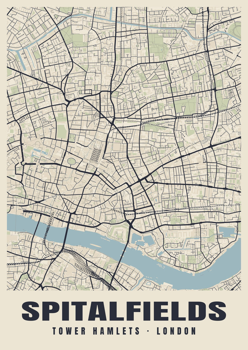 Spitalfields Heritage Street Map Poster