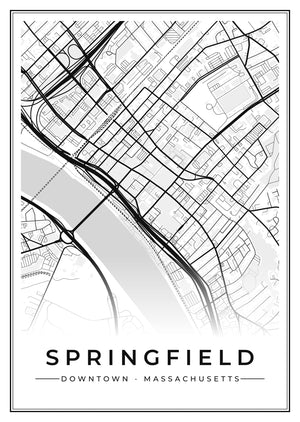 Springfield Downtown Street Map Poster
